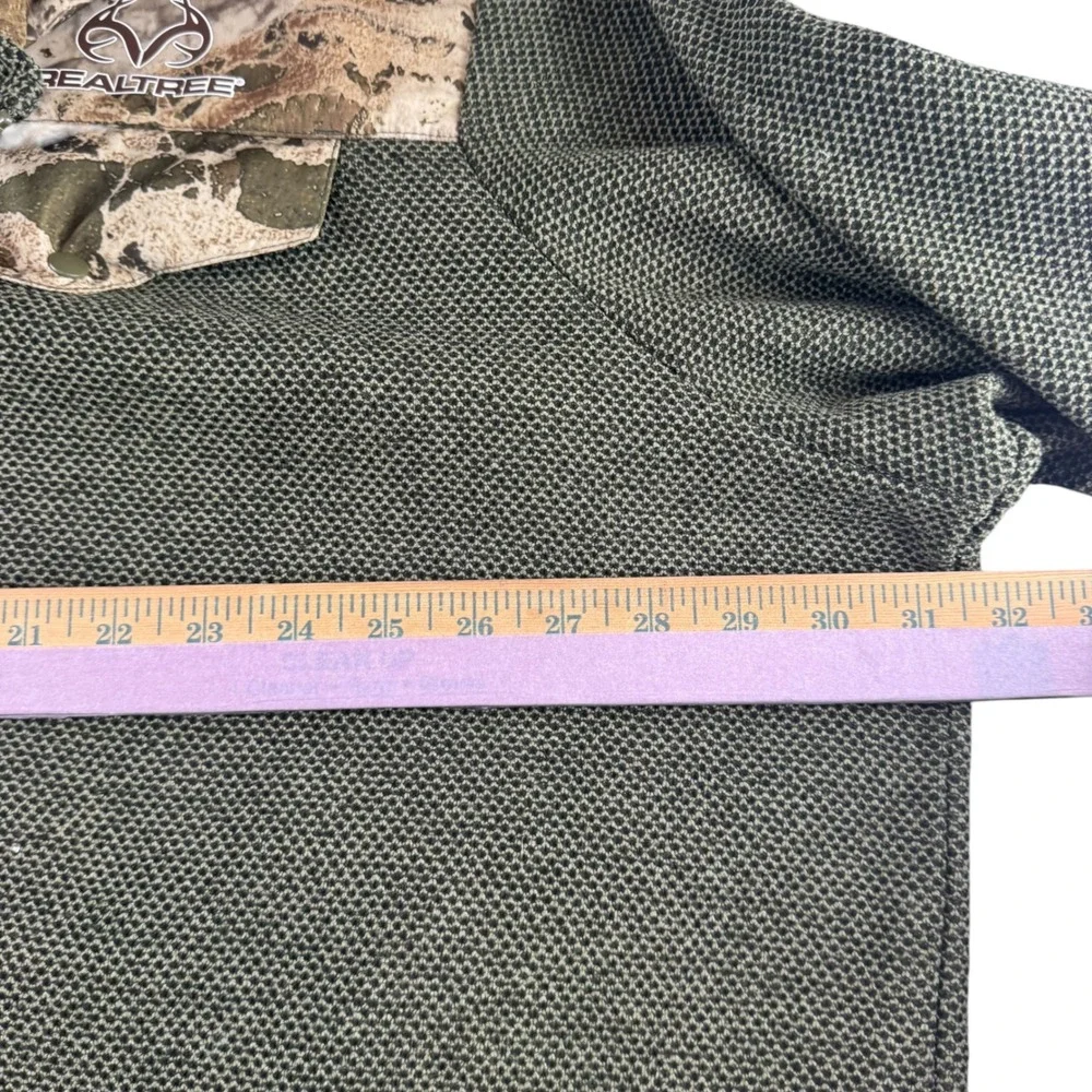 Realtree Mens 3XL Olive Waffle Knit Camo Yoke Quarter Zip Pullover FJ10053